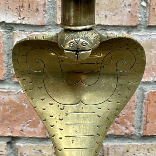 Early 20th Century Etched Brass Cobra Lamp image-4