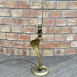 Early 20th Century Etched Brass Cobra Lamp