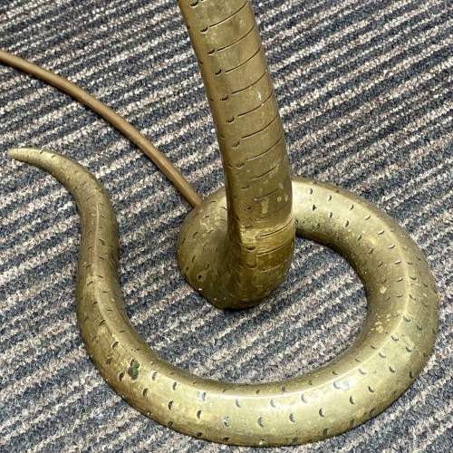 Early 20th Century Etched Brass Cobra Lamp image-5
