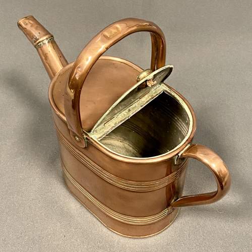 Victorian Copper Hot Water Jug on Trivet image-4