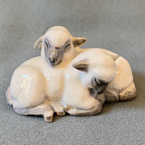 Royal Copenhagen Sleeping Lambs Figure image-1