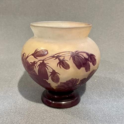 Short Early 20th Century Galle Glass Vase image-1