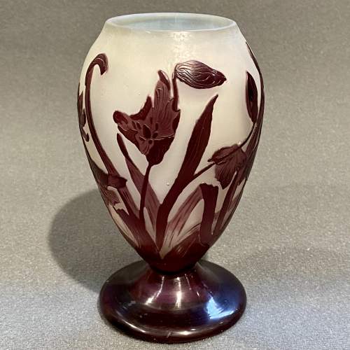 Short Early 20th Century Galle Cameo Glass Vase image-1