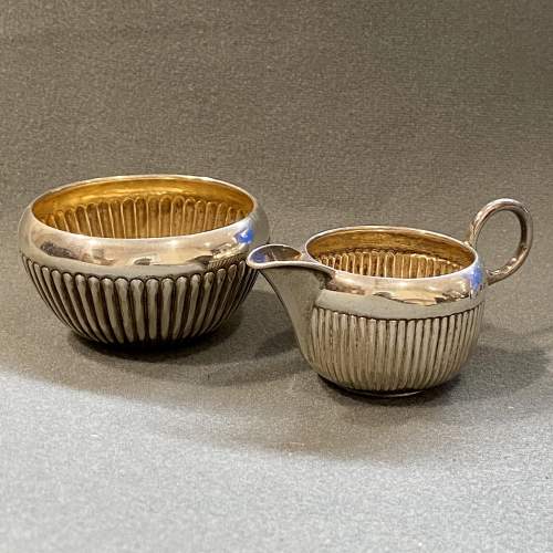 Victorian Silver Cream Jug and Sugar Bowl image-1