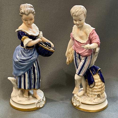 Pair Of 19th Century Continental Porcelain Figures Antique Ceramics