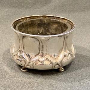 Liberty and Co Art Nouveau Solid Silver Salt with Glass Liner