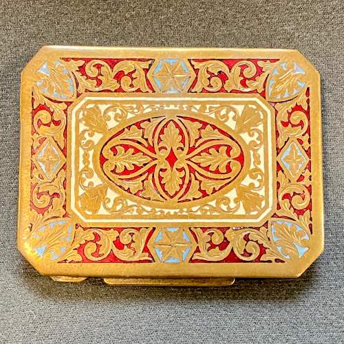 Early 20th Century Quality Decorative Enamel Compact image-3