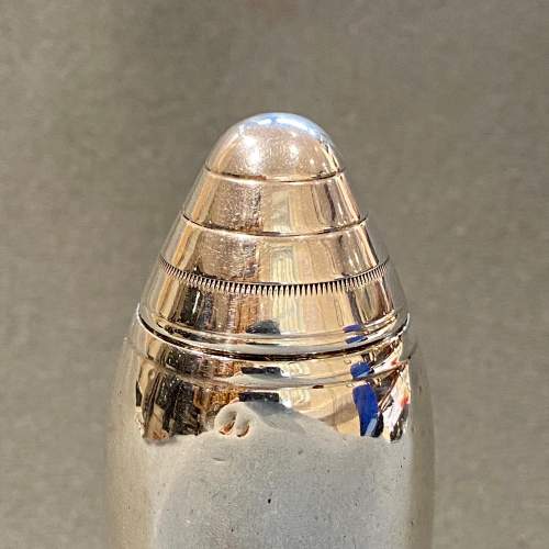 Early 20th Century Silver Artillery Shell Shaped Cologne Bottle image-2