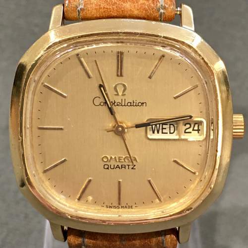 Vintage Mens Omega Constellation Gold Plated Wrist Watch image-2