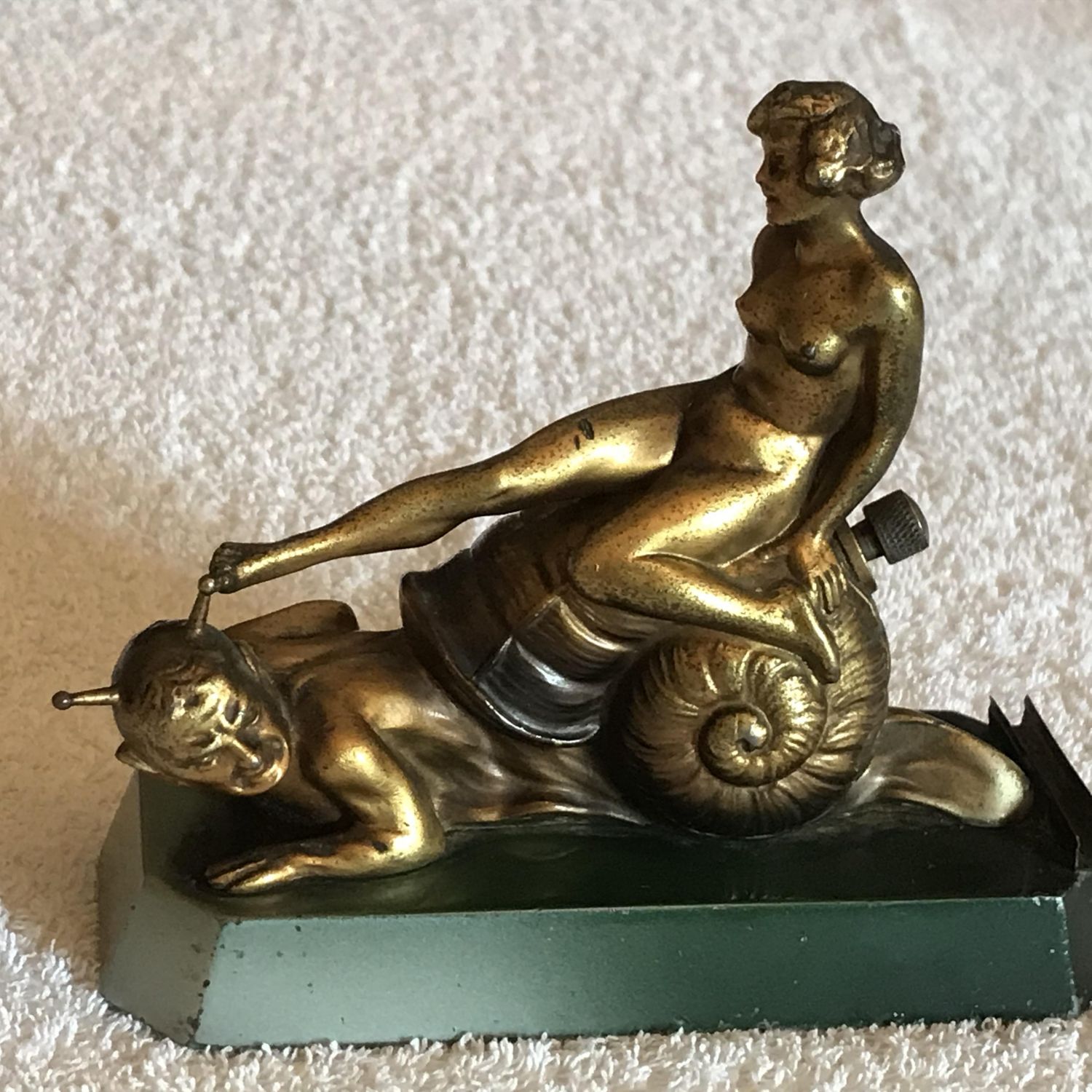 A Rare Art Deco Gilt Metal Table Lighter Probably By Lorenzl Bronzes Hemswell Antique Centres