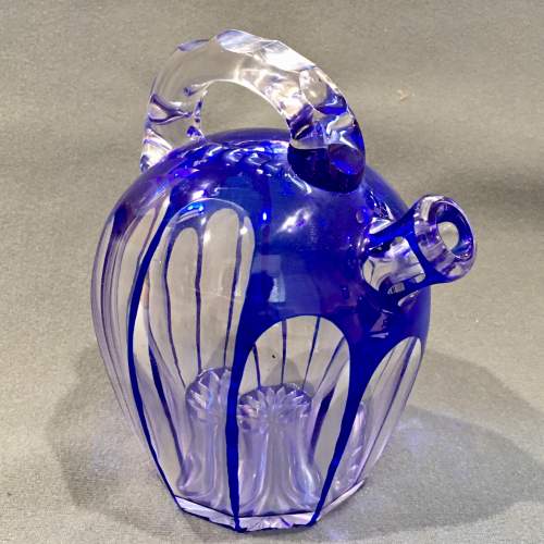 Bohemian Blue Glass Overlay Spirit Decanter image-1