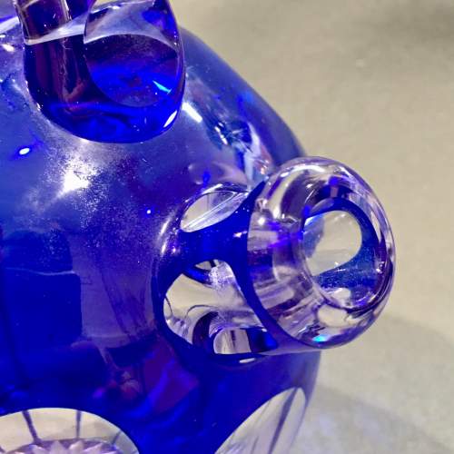 Bohemian Blue Glass Overlay Spirit Decanter image-2