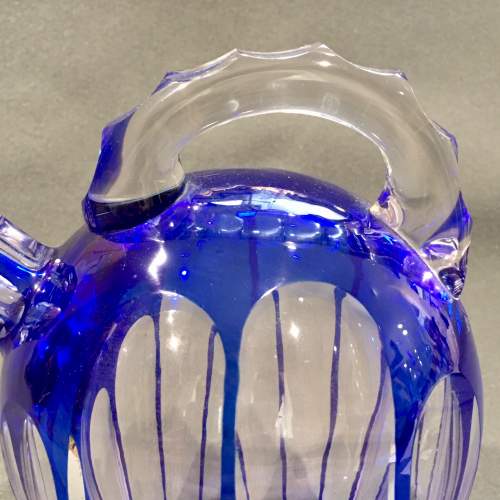 Bohemian Blue Glass Overlay Spirit Decanter image-3