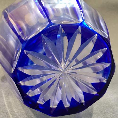 Bohemian Blue Glass Overlay Spirit Decanter image-4