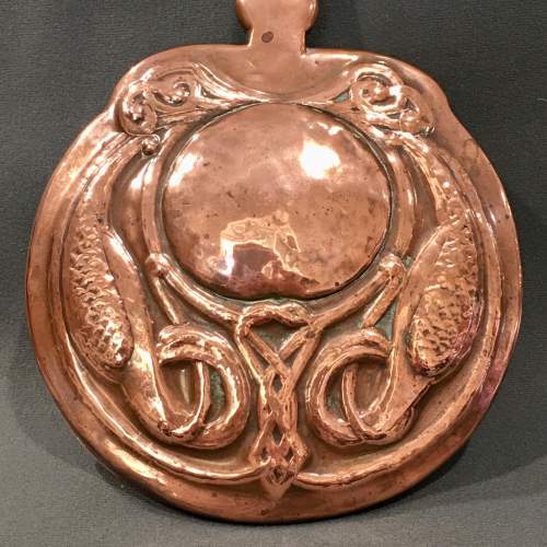 Rare Arts and Crafts Copper Hand Mirror image-3