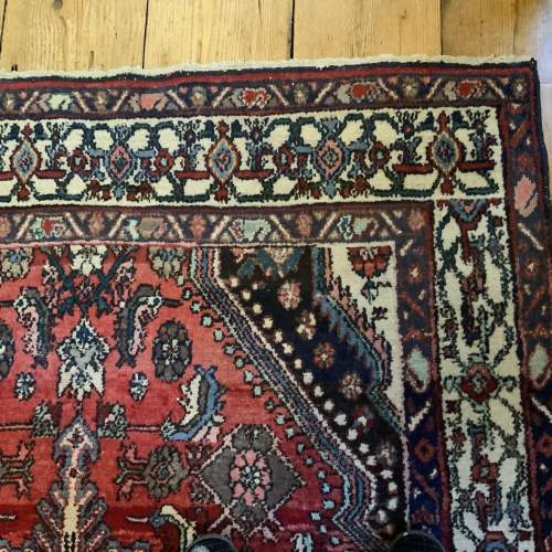 Old Hand Knotted Persian Rug Hamadan Lovely Central Medallion image-4