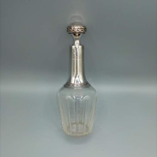 French Glass and Silver Perfume Bottle image-1