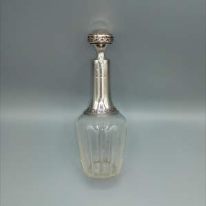 French Glass and Silver Perfume Bottle