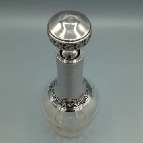 French Glass and Silver Perfume Bottle image-2