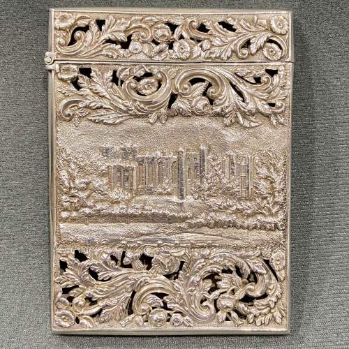 Rare Early Victorian Nathaniel Mills Double Castle Top Card Case image-1