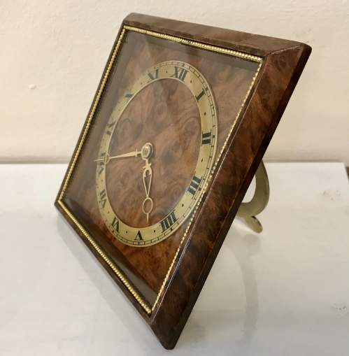 8 Day Timepiece With a Burr Walnut Face and Gilded Strut Back image-2