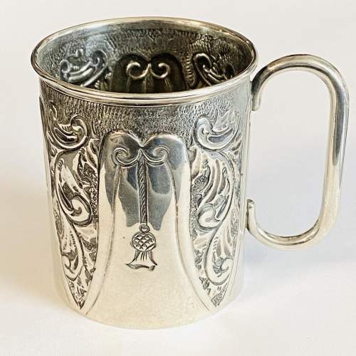 Art Nouveau Silver Chistening Mug image-1