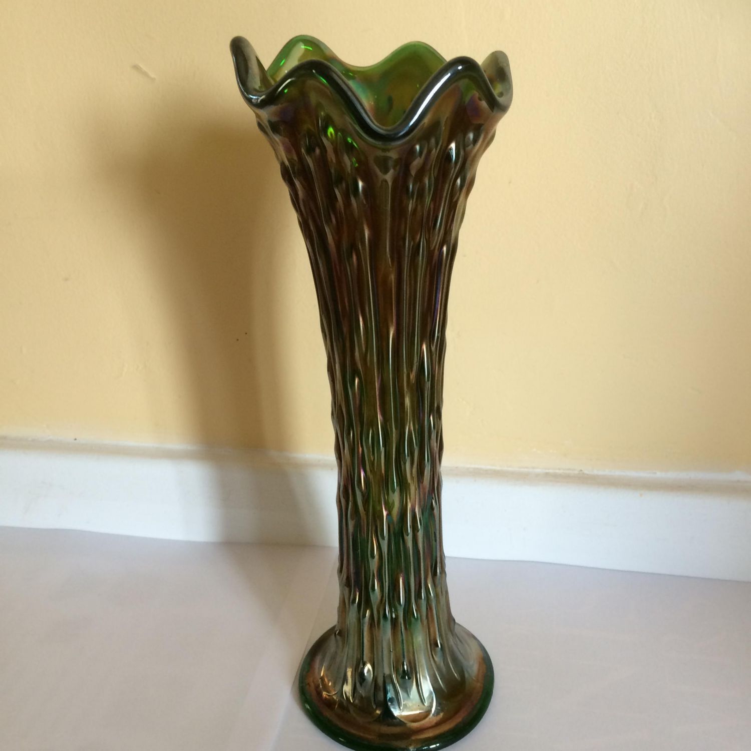 Art Deco Fenton 'Rustic' carnival glass vase - Glass - Hemswell Antique ...
