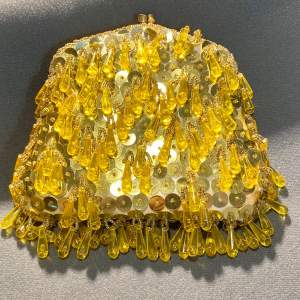 Vintage Yellow Bead and Sequins Bag