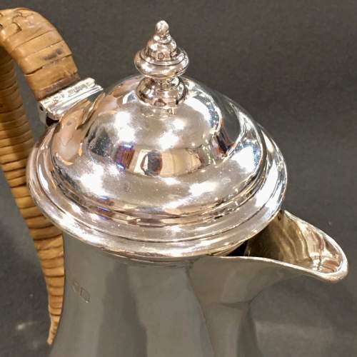 George V Silver Coffee Pot with Rattan Handle image-4