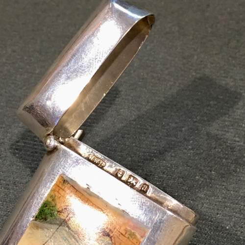 Unusual Victorian Silver and Enamel Fisherman Vesta Case image-4