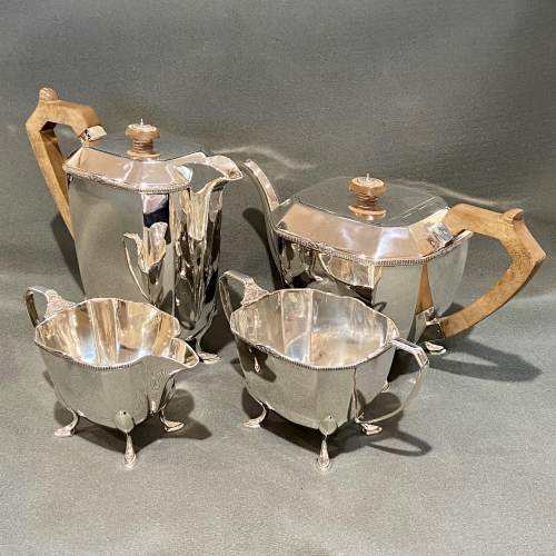 Art Deco Four Piece Silver Tea Service image-1