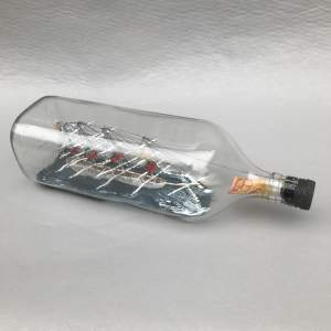 Four Mast Sailing Ship in a Bottle