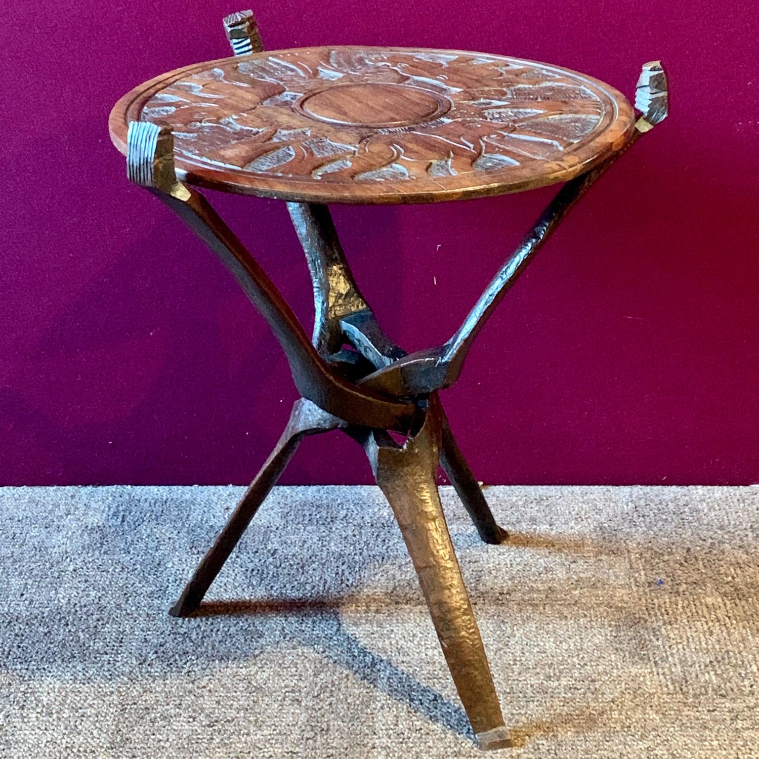 An Early 20th Century African Carved Wood Folding Table Antique Tables Hemswell Antique Centres