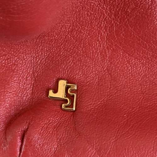 Red Leather Jane Shelton Clutch Bag image-2
