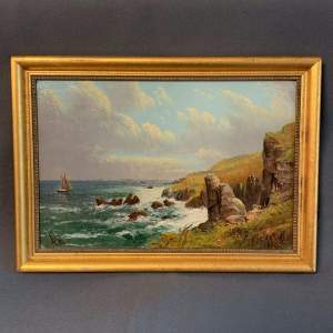 Original Oil on Canvas Painting of the Manacle Rocks Cornwall