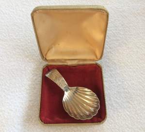 Georgian Shell Shaped Silver Caddy Spoon