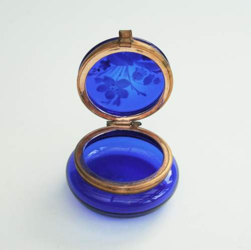 Moser Cobalt Blue Glass Trinket Box image-5