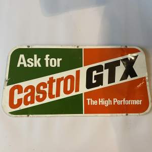 Early Rare Castrol GTX Branding Advertising Sign Circa 1968