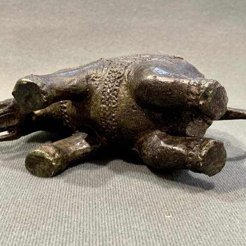 Small Ornate Bronze Asian Elephant image-4