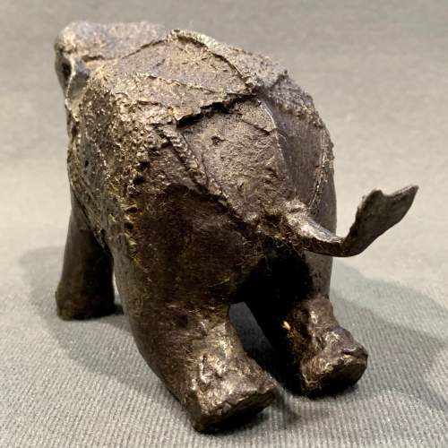 Small Ornate Bronze Asian Elephant image-3