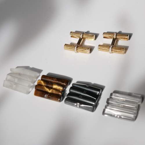 Van Cleef and Arpels Baton Diamond Set Cufflinks - 6 Sets of Batons image-5