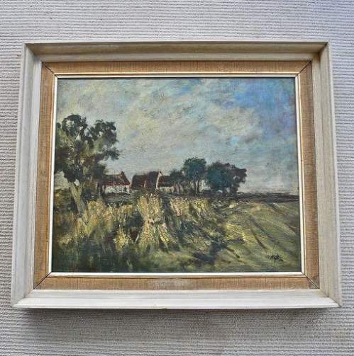 Oil Painting on Canvas - Near Nantwich Cheshire by R.Hope FSA image-1