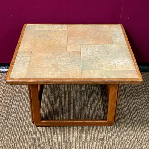1970s Teak Coffee Table with Tiled Top image-2