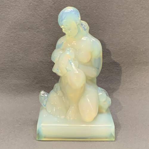 Sabino Opalescent Glass Figure of a Girl and Dove image-1