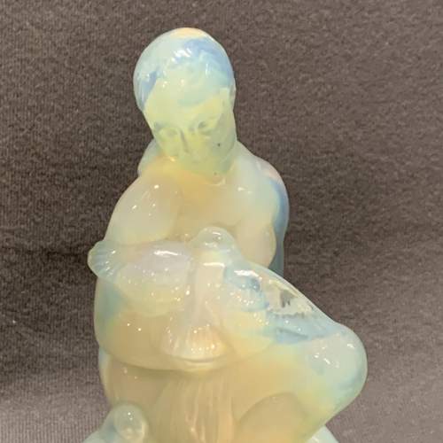 Sabino Opalescent Glass Figure of a Girl and Dove image-2