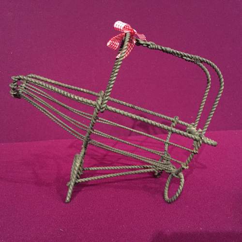 1920s French Rustic Wire Work Wine Bottle Holder image-1