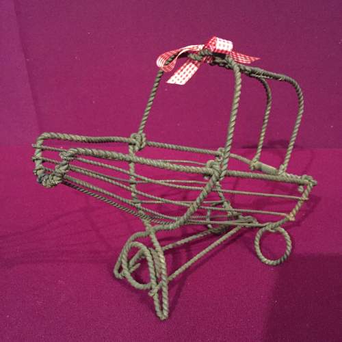 1920s French Rustic Wire Work Wine Bottle Holder image-3