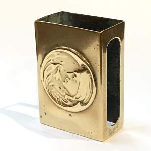 Art Nouveau Decorated Brass Match Box Cover