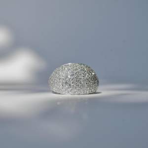 Diamond Bombe Ring by Geoffrey Rowlandson 18k White Gold