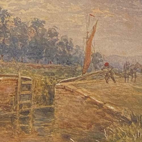 Lock Gates Stafford 19th Century Watercolour by Henry Webb image-3